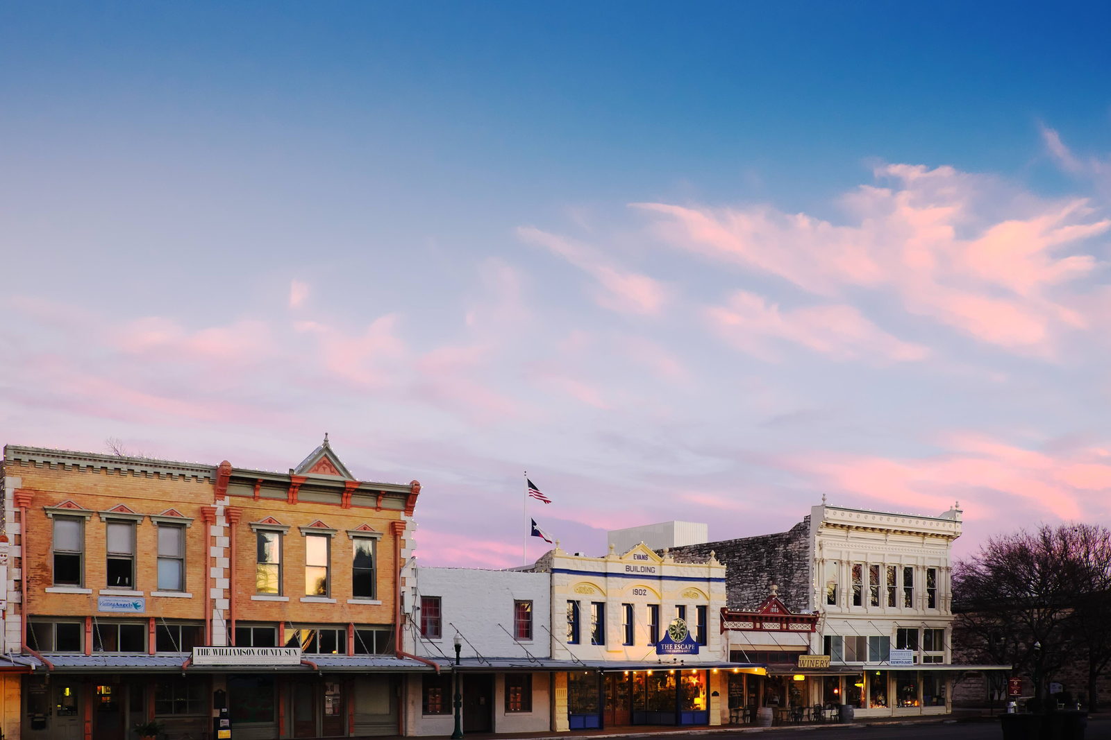 The courthouse square in Georgetown, Texas, north of Austin