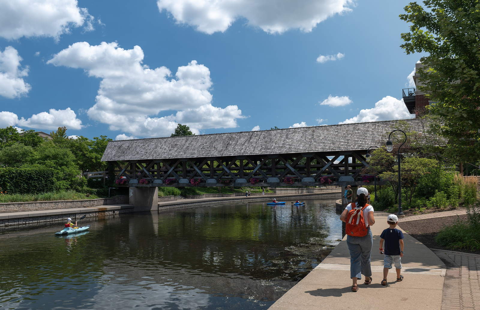The Naperville Riverwalk in Naperville, Illinois
