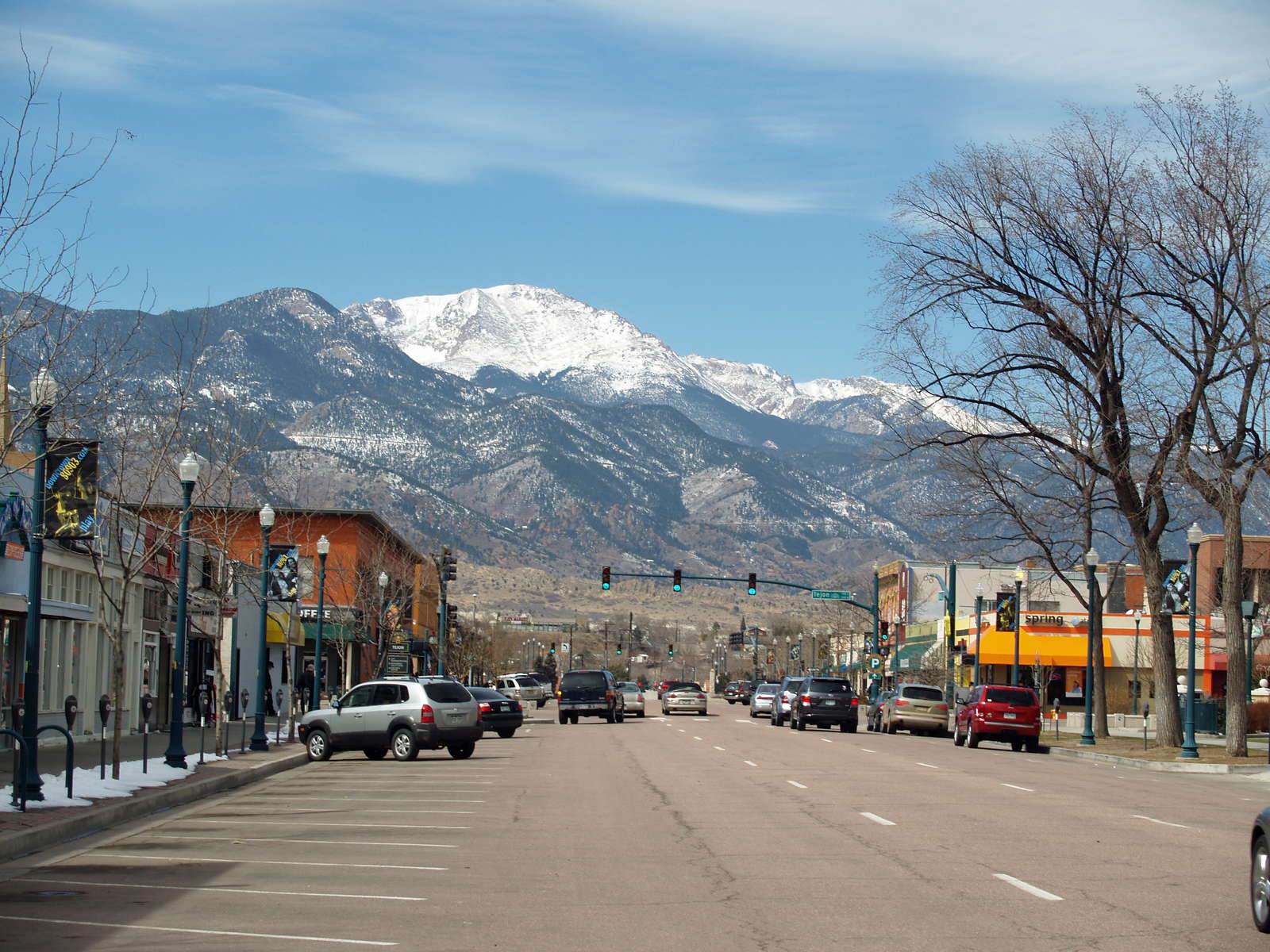 Colorado Springs with Pikes Peak behind