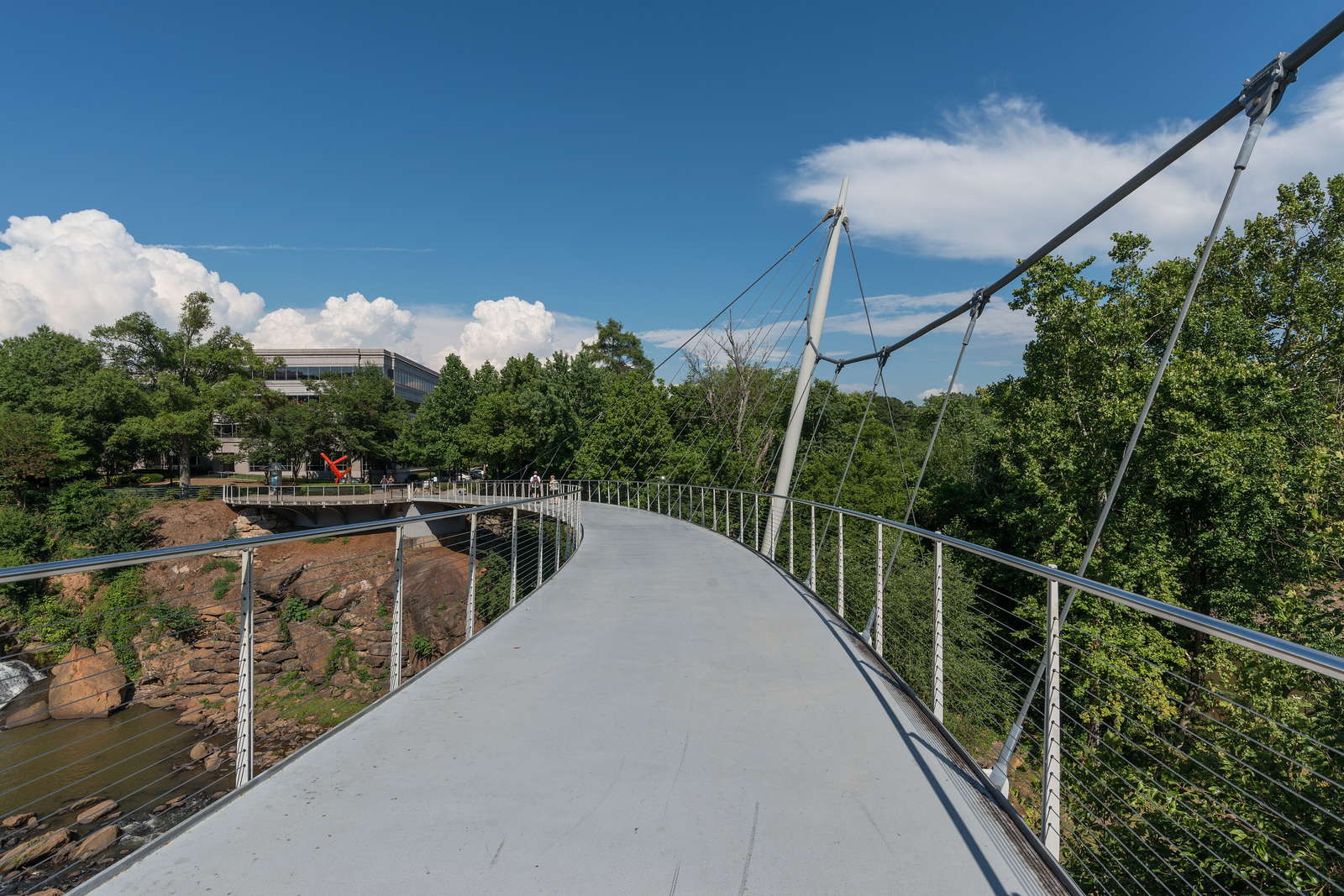 Falls Park and the Liberty Bridge in downtown Greenville, South Carolina