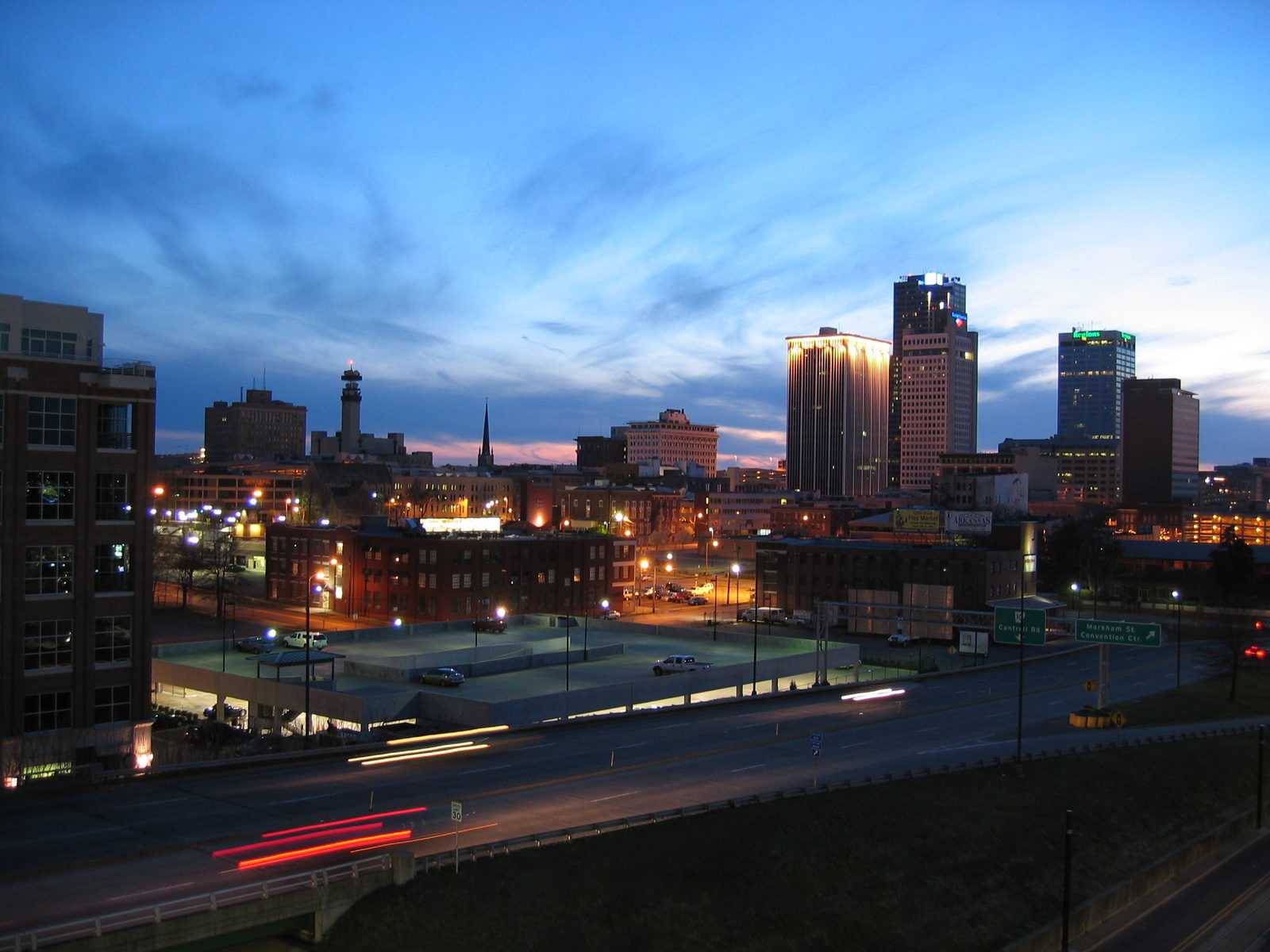 Little Rock, Arkansas skyline on the Arkansas River