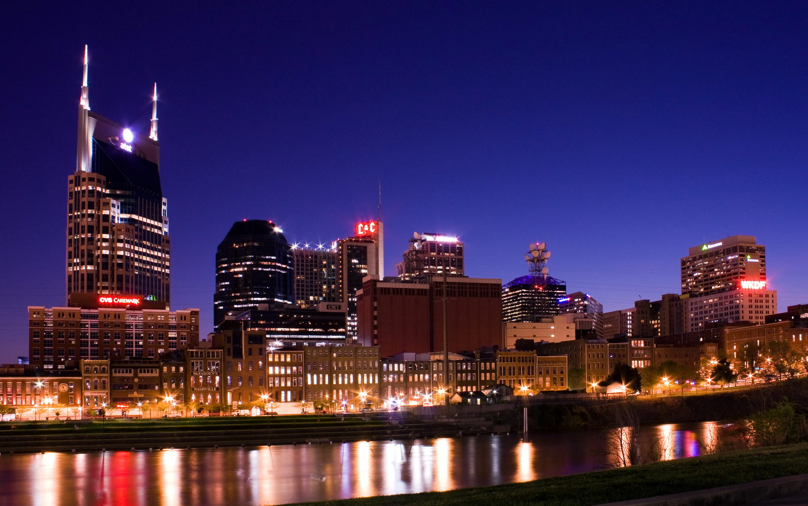 Downtown Nashville skyline across the Cumberland River