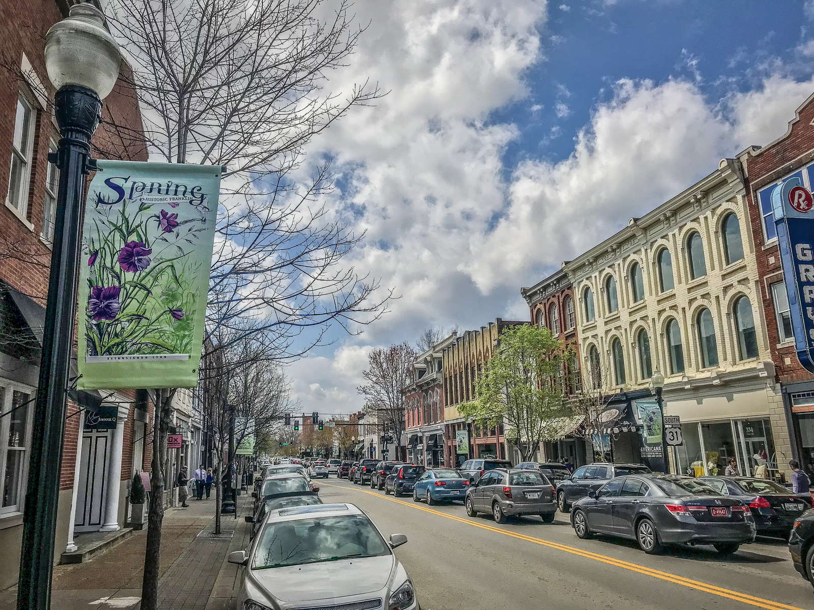 Historic Main Street in Franklin, Tennessee, in Williamson County