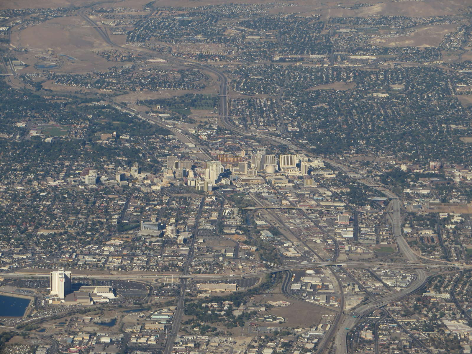 Reno, Nevada skyline with the Sierra Nevada behind