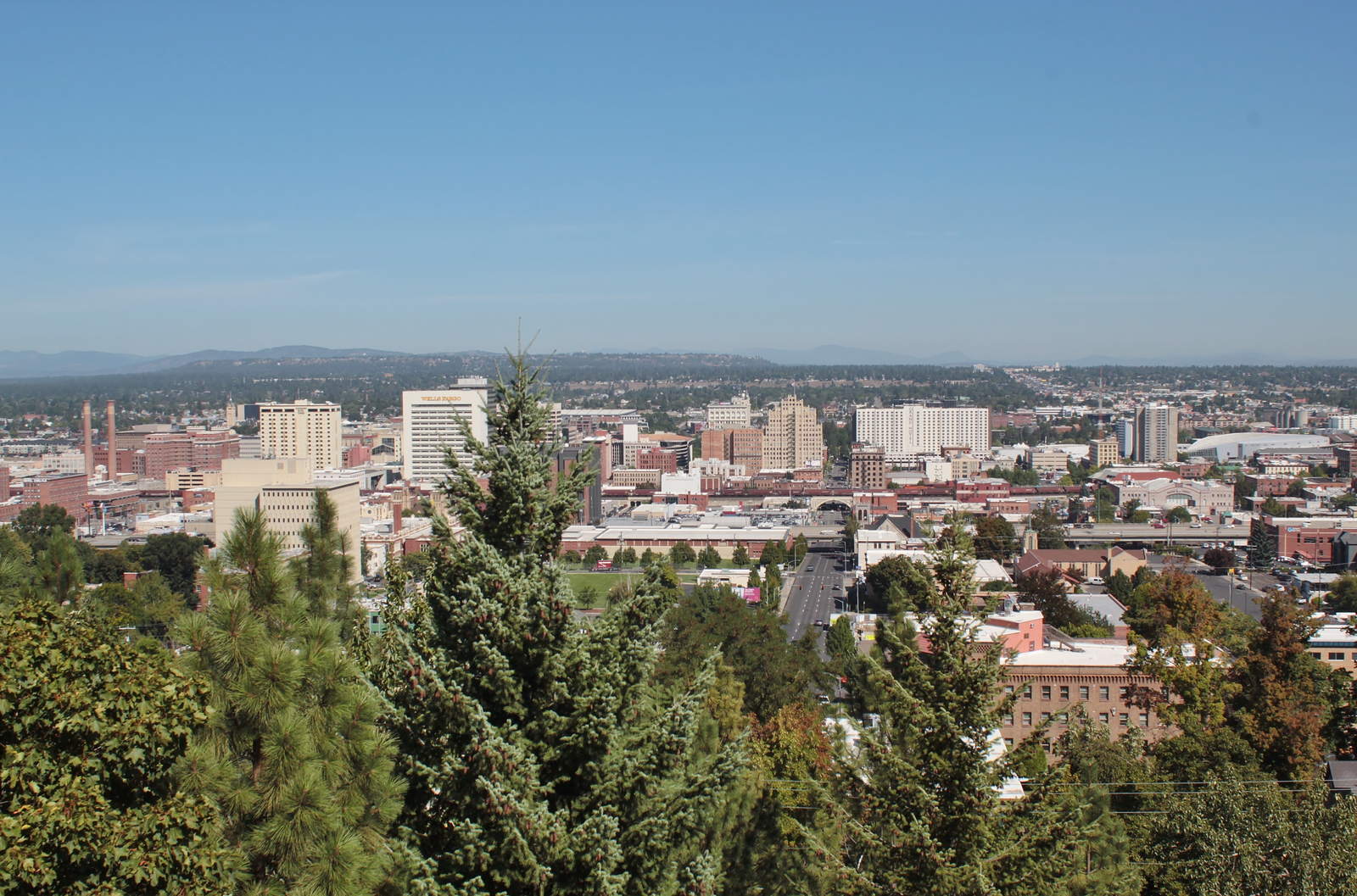 Spokane, Washington skyline over the Spokane River