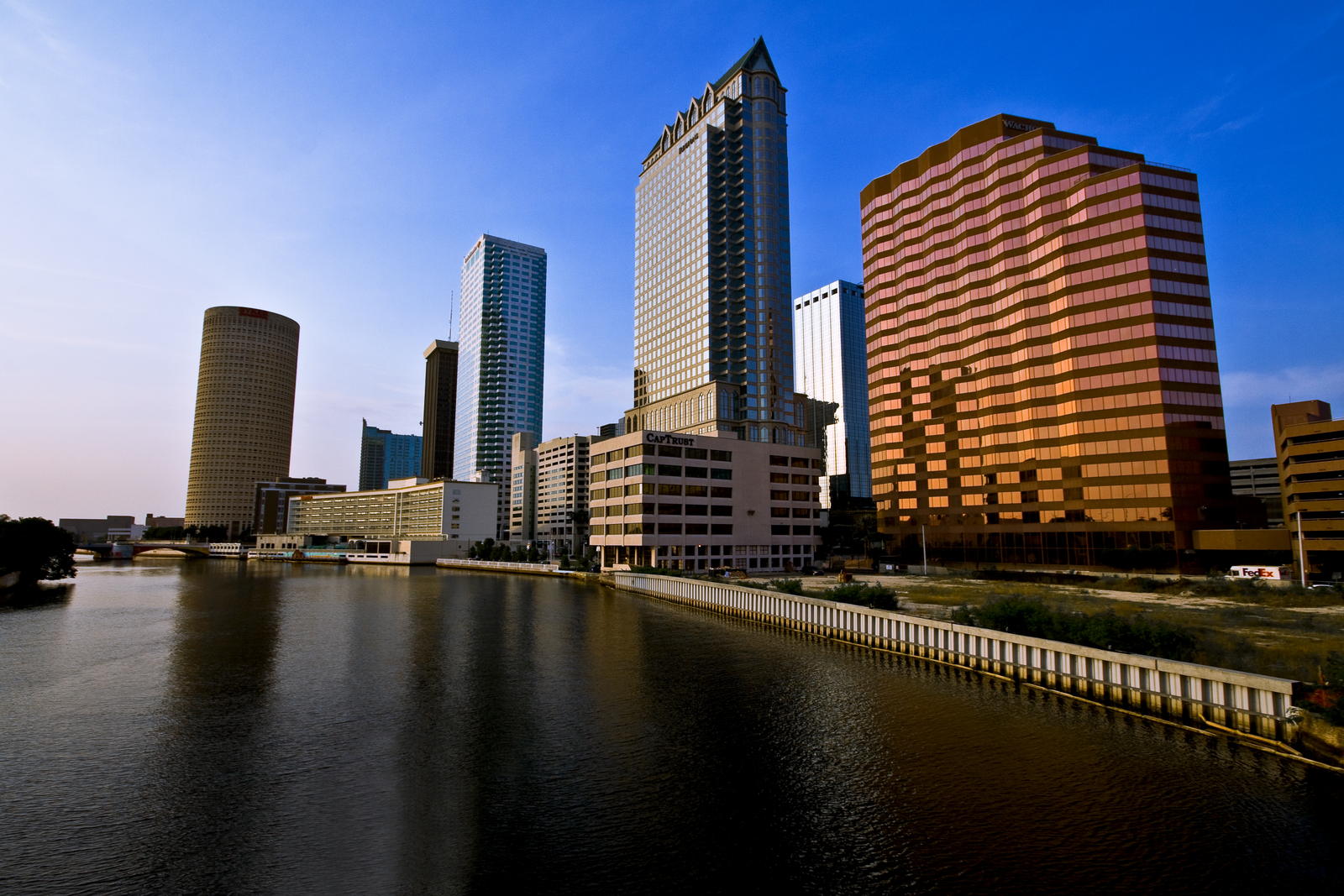 Tampa, Florida skyline along the Hillsborough River