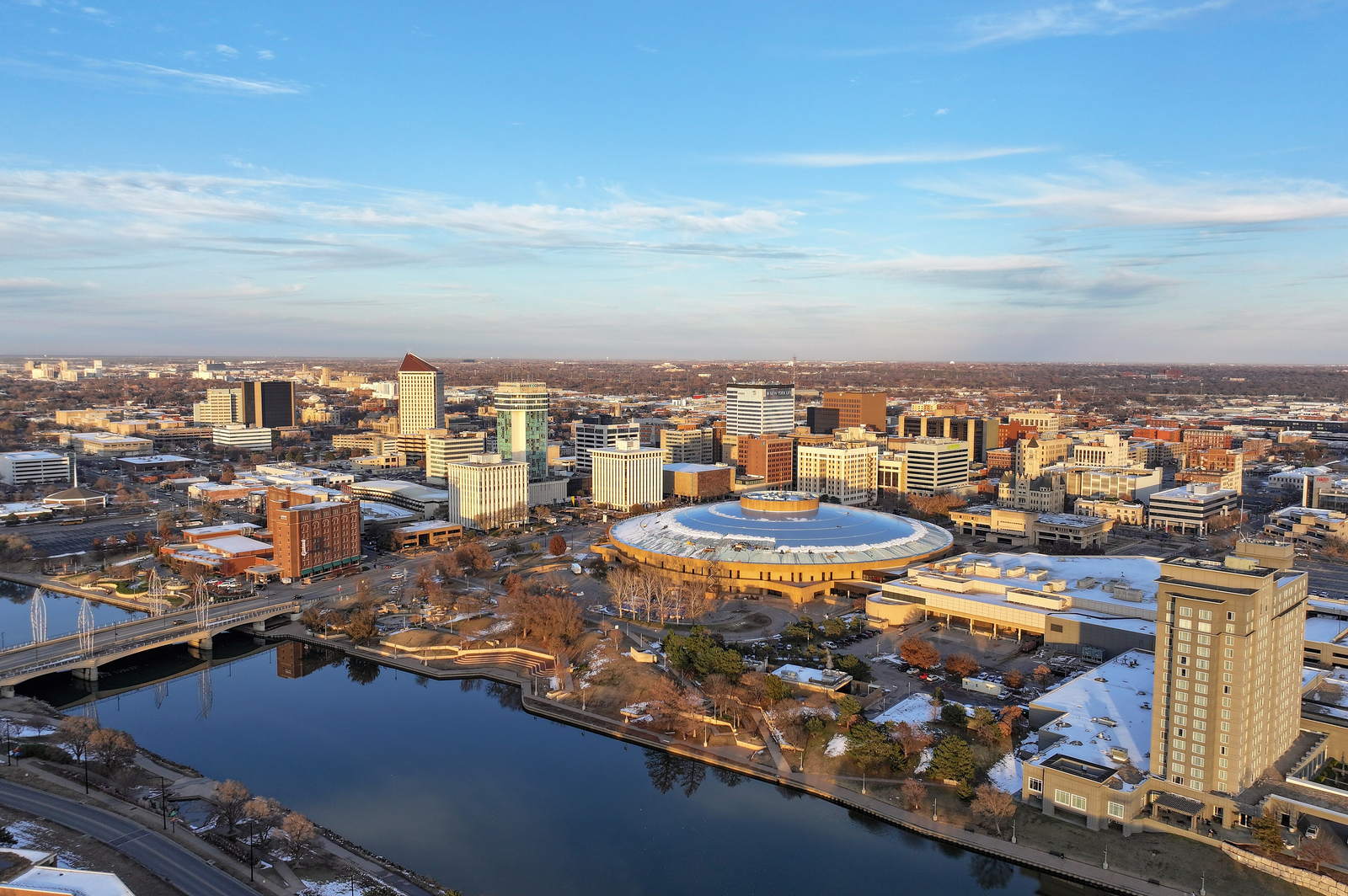 Wichita, Kansas skyline on the Arkansas River