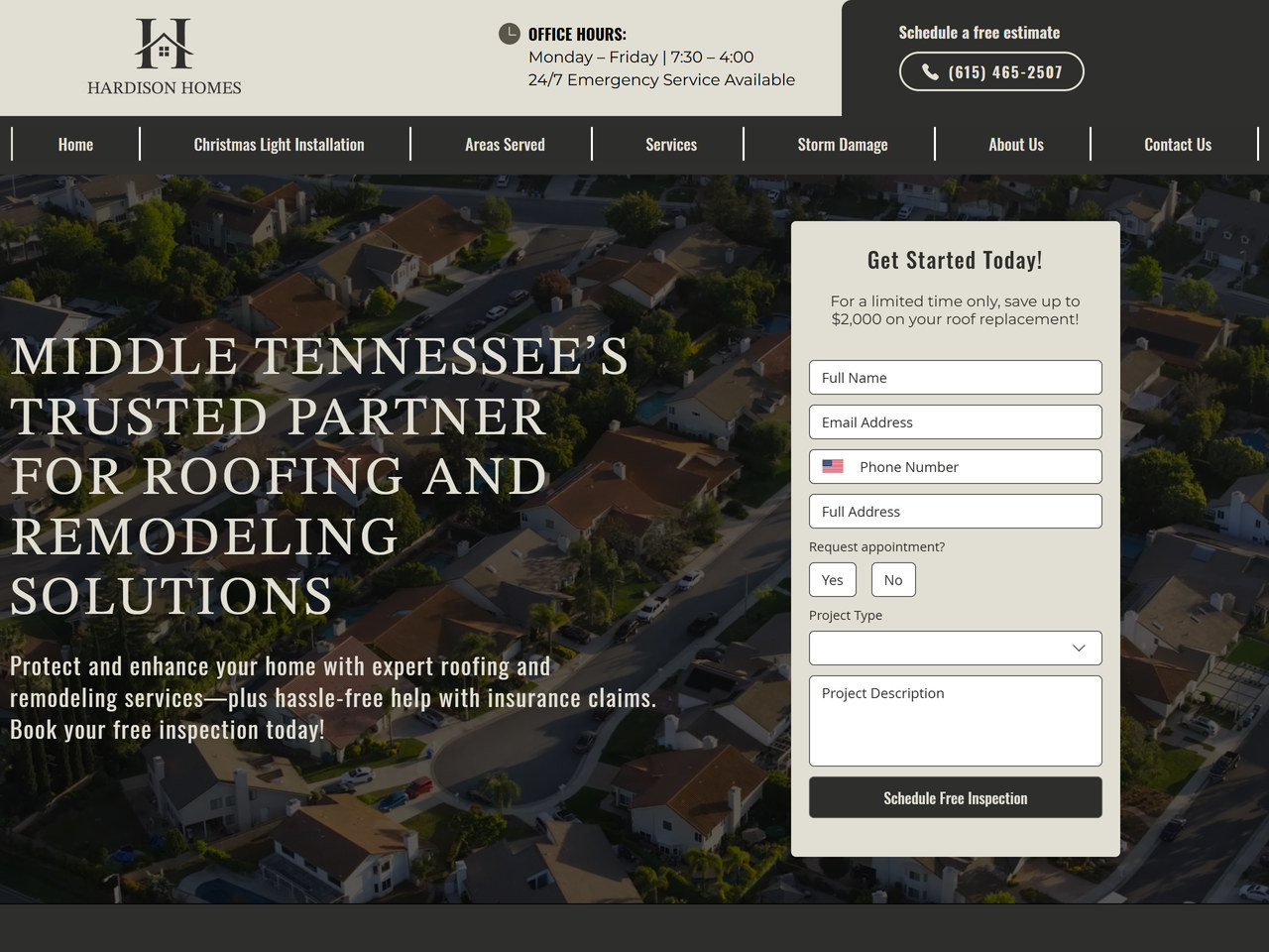 Hardison Homes website
