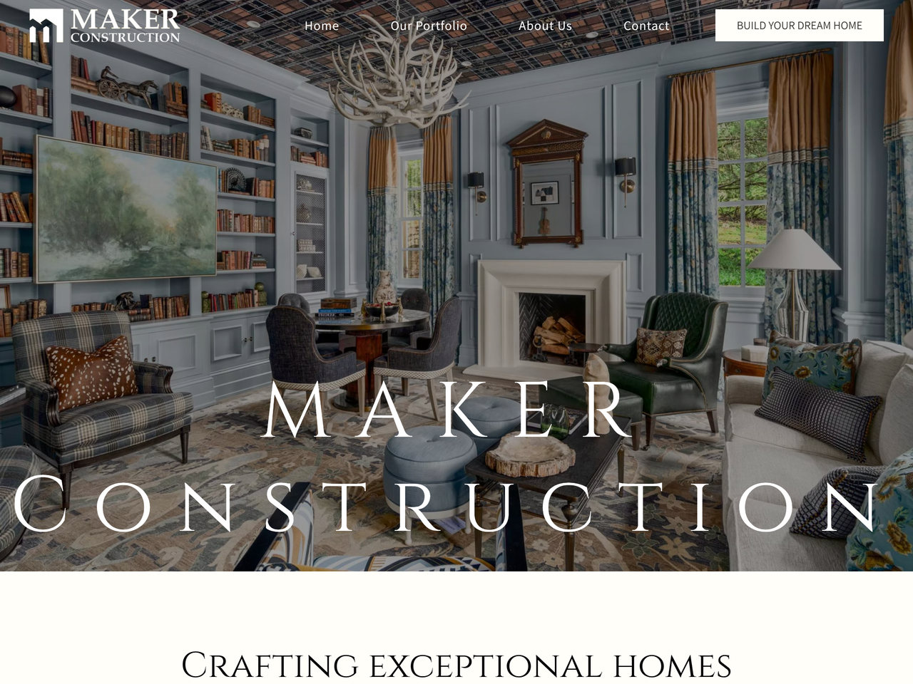 Maker Construction website homepage